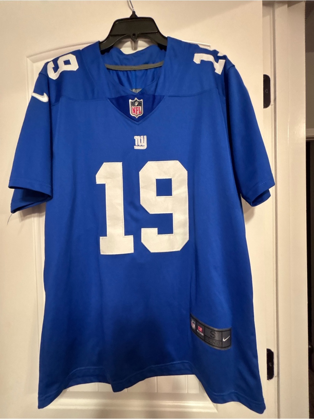 NFL Blue New York Giants Short Sleeve Jersey, number 19 Golladay, small